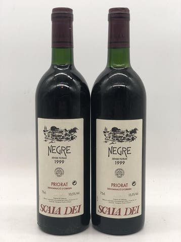 2 x 75cl Negre Scala Dei Priorat 1999 (rood), Ophalen of Verzenden, Nieuw, Spanje, Rode wijn
