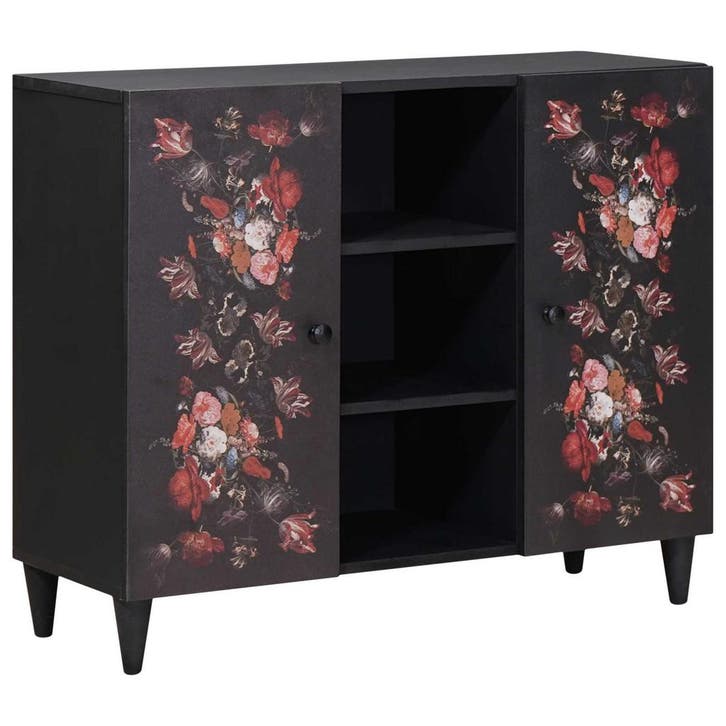 vidaXL Opslagkasten Multikleur 90 x 33,5 x 75 cm Massief, Huis en Inrichting, Woonaccessoires | Cd- en Dvd-rekken, Nieuw, Verzenden