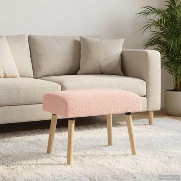 vidaXL Bank Effen Roze 60 x 40 x 45 cm Bouclé, Huis en Inrichting, Banken | Bankstellen, Verzenden, Nieuw, Stof