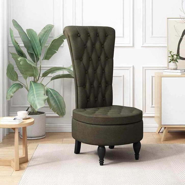 vidaXL Slipper Stoel Legergroen 56,5 x 70 x 110 cm Nep Suede, Huis en Inrichting, Fauteuils, Nieuw, Verzenden