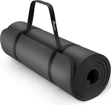 Yogamat - Fitness mat - Sportmat - Yoga mat extra dik - Zwar, Verzenden, Zo goed als nieuw