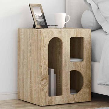vidaXL Nachtkastje ELST Sonoma Eiken 40 x 35 x 50 cm Bewerkt, Huis en Inrichting, Slaapkamer | Nachtkastjes, Minder dan 45 cm