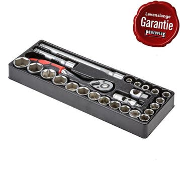 Doppenset - Ratelsleutelset 25 delig - 1/2  incl., Ophalen of Verzenden, Nieuw
