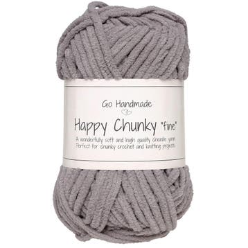 Go Handmade Happy Chunky Fine - 17983 Dark Grey - Chenille, Ophalen of Verzenden, Nieuw