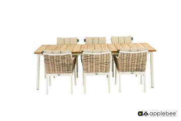 Apple Bee Milou dining set Oyster met Milou tafel met teak, Ophalen of Verzenden, Nieuw
