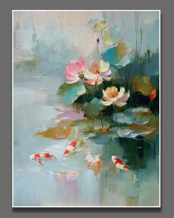 Clelia - Lotus Pond with Koi