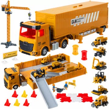 Ruhhy Bouwspeelset met vrachtwagen, hijskraan en accessoi..., Kinderen en Baby's, Ophalen of Verzenden, Nieuw