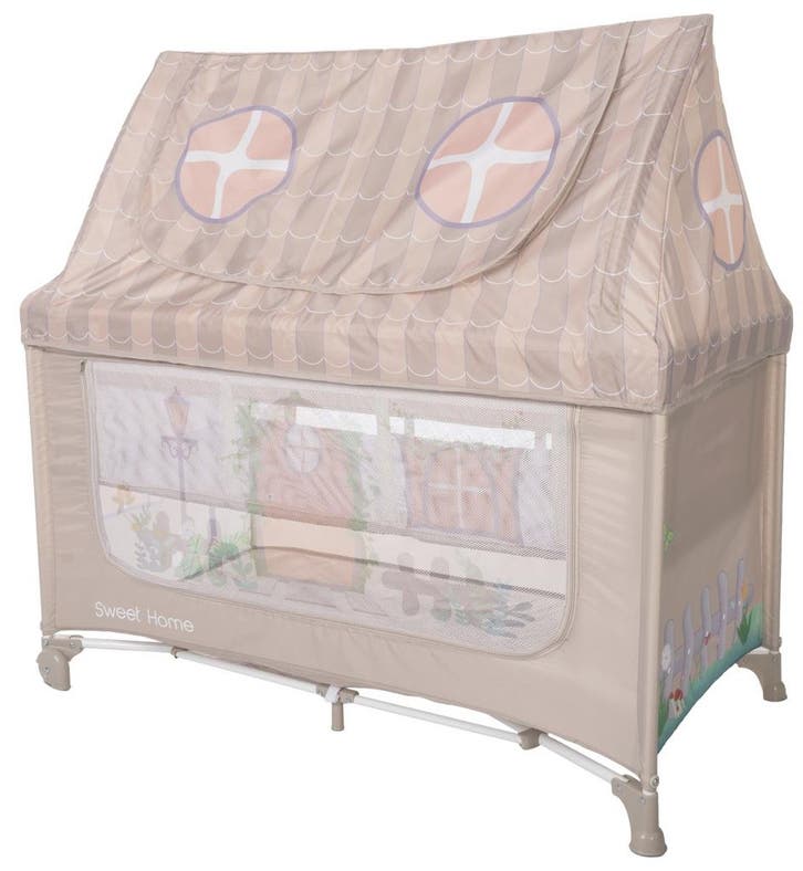 Lorelli Sweet Home Beige Campingbed met Dakje, Kinderen en Baby's, Babywiegjes en Ledikanten, Nieuw, Verzenden