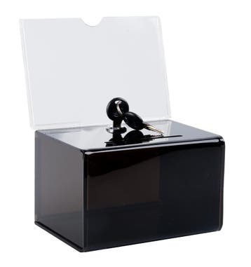 Zwarte Donatiebox met A6 Posterhouder / Suggestiebox / I...