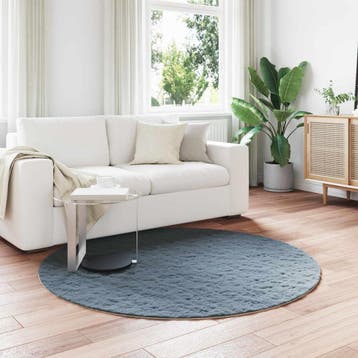 vidaXL Antislip vloerkleed van imitatie konijnenbont OLITE Ø, Verzenden, Nieuw
