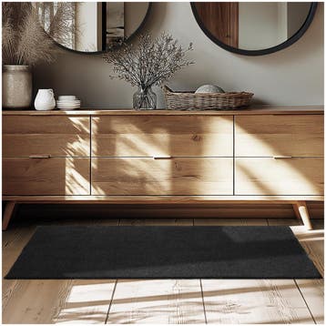 Kortpolig vloerkleed Soft Zone - 80 x 150 cm, zwart, Verzenden, Nieuw