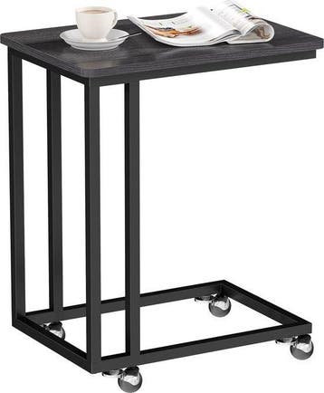 ACAZA Bijzettafel - Bijzettafel op wieltjes - Zwart - 50 x, Verzenden, Nieuw