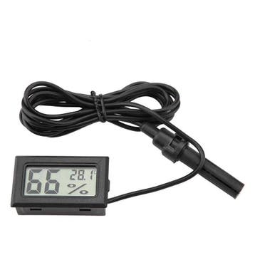 2in1 Digitale Hygrometer en Thermometer incl. Sensor - Zwart, Dieren en Toebehoren