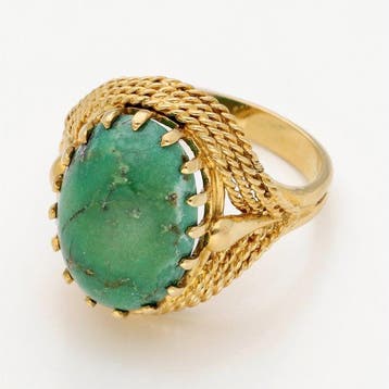 Ring - 18 karaat Geel goud - Jade, Nieuw