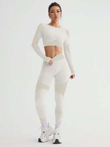 Naadloos Seamless Sportpak Dames - Ademend Yoga & Fitness Se, Verzenden, Nieuw