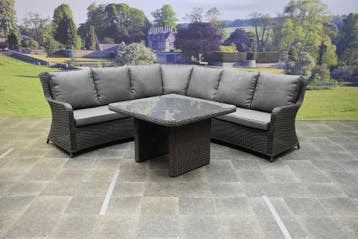 Bilbao premium dining loungeset 8 delig antraciet wicker, Ophalen of Verzenden, Nieuw, Wicker