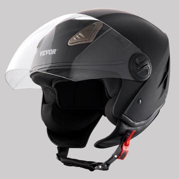 Jethelm Zwart | Dubbel Vizier | Retourdeal 45% Korting, Motoren, Kleding | Motorhelmen, Overige merken, Heren, Jethelm, Ophalen of Verzenden