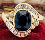 Ring - 18 karaat Geel goud Saffier - Diamant, Sieraden, Tassen en Uiterlijk, Ringen, Nieuw