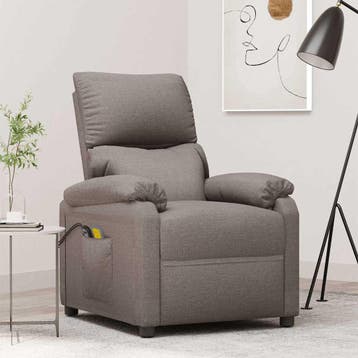 vidaXL Massagestoel elektrisch stof taupe, Verzenden, Nieuw