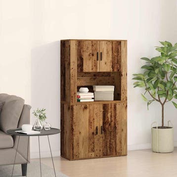 vidaXL buffetkast Oudhout 80 x 33 x 150 cm Bewerkt hout, Minder dan 50 cm, Verzenden, Nieuw, Minder dan 100 cm