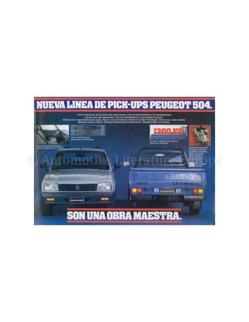 1994 PEUGEOT 504 PICK-UP LEAFLET SPAANS, Nieuw, Peugeot, Author