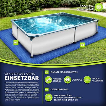 Zwembadtegels - Fitnesstegels - Foam tegels - 12 stuks - Bla, Verzenden, Zo goed als nieuw