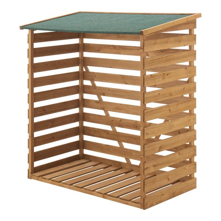 [en.casa] Houten brandhout rek houtopslag 116x64x123 cm, Tuin en Terras, Haardhout, Verzenden