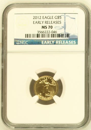 Gouden American Eagle 1/10 oz 2012 NGC MS70 Early Releases, Postzegels en Munten, Munten | Amerika, Verzenden, Midden-Amerika
