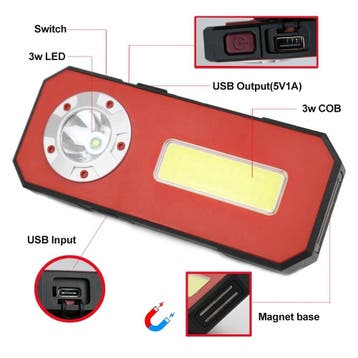 TM Oplaadbare  Smalle LED Zaklamp/Looplamp/werklamp met, Auto diversen, Verzenden, Nieuw