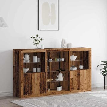 vidaXL LED Sideboard Oud hout 181,5 x 37 x 100 cm Bewerkt, Minder dan 50 cm, Verzenden, 100 tot 150 cm, Nieuw