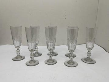 Drinkservies (8) - Kristal - Antieke glazen, Antiek en Kunst