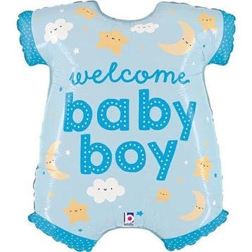 Folieballon ’Welcome Baby Boy’ Rompertje Blauw (66cm), Ophalen of Verzenden, Nieuw