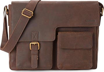Leabags Aktetas - Echt Leer - Tweedekansje | OP=OP, Computers en Software, Laptoptassen, Ophalen of Verzenden, 13 inch, Nieuw