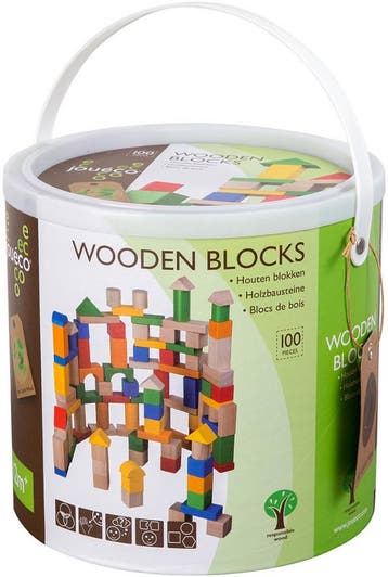 Jouéco Houten Blokken - 100-delig, Ophalen of Verzenden, Nieuw