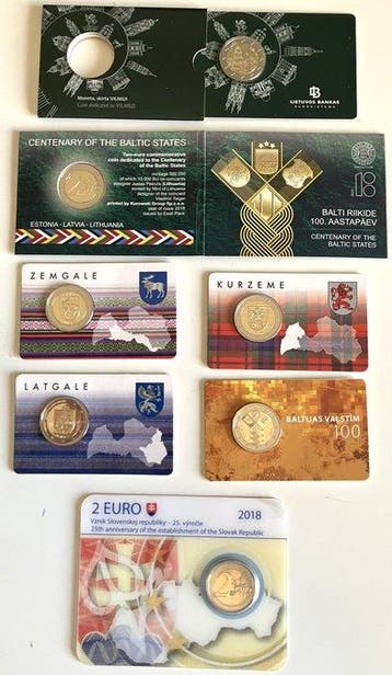 Europa. 2 Euro 2017/2018 (7 monete) (Zonder minimumprijs)