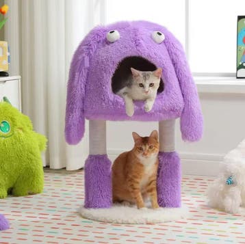 2-in-1 Kattenboom –Pluche Krabpaal en Kattenhuis Monsterdesi, Verzenden, Nieuw