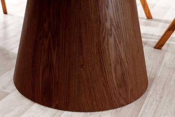 Ronde eettafel UNIQUE 120cm Wit Bruin Walnoot Hout Keramiek, Ophalen of Verzenden, Nieuw