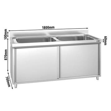 GGM Gastro | Afwaskast PREMIUM - 1800 x 700 mm - met 2 |, Huis en Inrichting, Verzenden, Nieuw
