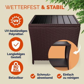 Polyrotan Bijzettafel Vedis Bruin 45x45x40cm (Meubelen), Verzenden