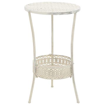 vidaXL Bistrotafel vintage stijl rond 40x70 cm metaal wit, Huis en Inrichting, Verzenden, Nieuw