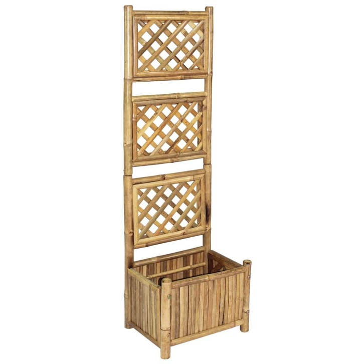 vidaXL Plantenbak verhoogd met rek 40 cm bamboe, Tuin en Terras, Bloembakken en Plantenbakken, Minder dan 60 cm, Nieuw, Hout, 60 cm of meer