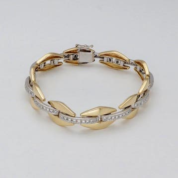 Armband - 18 karaat Geel goud, Witgoud Diamant (Natuurlijk), Nieuw