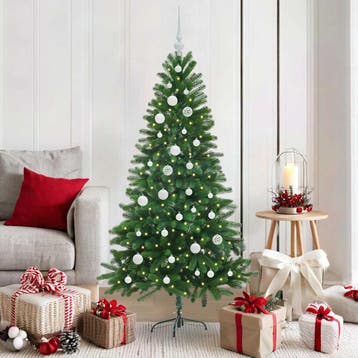 vidaXL Kerstboom met 150 LED met standaard Groen 150 cm PE, Verzenden, Nieuw
