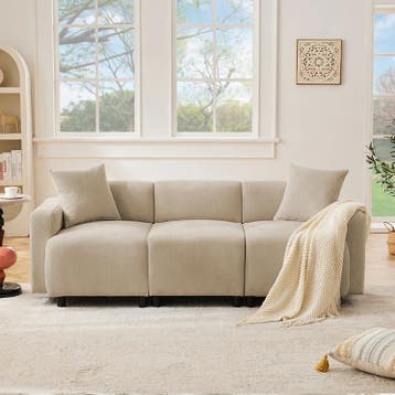 Moderne 3-Zits Sofa met Kussens – Comfortabele Chenille Bank, Verzenden, Nieuw