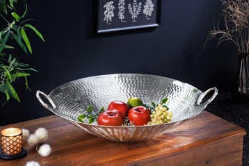 Handgemaakte decoratieve kom ORIENT 55cm zilverkleurig, Huis en Inrichting, Ophalen of Verzenden, Nieuw