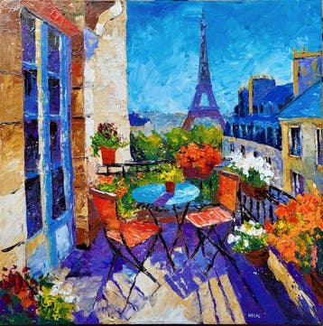 NOLAC - Tableau original de NOLAC au couteau 2026 - Romance