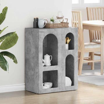 vidaXL Dressoir ELST Beton Grijs 59 x 35 x 80.5 cm Bewerkt, Verzenden, Nieuw, Overige houtsoorten, Minder dan 50 cm