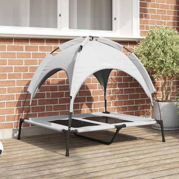 vidaXL Hondenbed Zilvergrijs 92 x 77 x 82,5 cm Staal, Verzenden, Nieuw