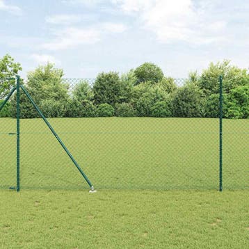vidaXL gaashek met grondpennen 10 x 1,6 m PVC-Coated Staal, Verzenden, Nieuw, IJzer