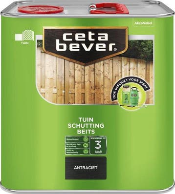 Cetabever - Schuttingbeits Transparant - Antraciet - 2,5 L, Verzenden, Nieuw